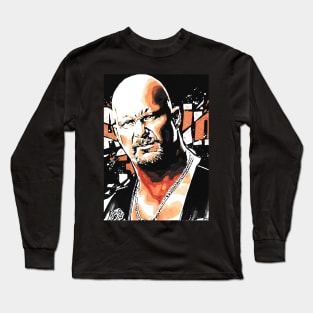 STONE COLD STEVE AUSTIN WWE WrestlingPAINTING Long Sleeve T-Shirt